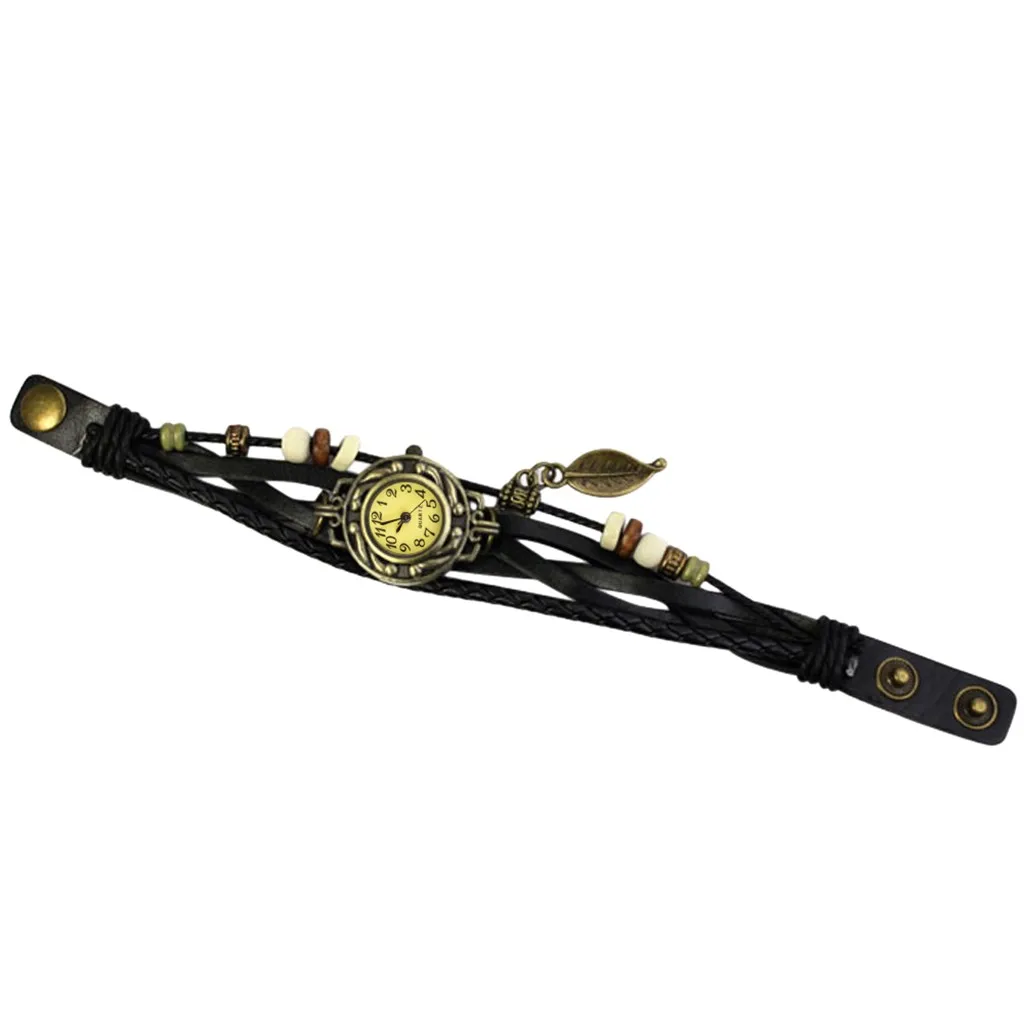 Women's Bracelet Weave Watch Dress Leaf Beads Men's Clock Band Wristwatches Quartz Leather Analog Quartz
Women's Bracelet Weave Watch Dress Leaf Beads Men's Clock Band Wristwatches Quartz Leather Analog Quartz