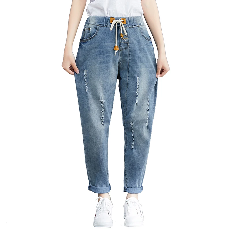 Women jeans Scratched Bleached Vintage Ripped Long Pants fam Elastic High waist pants DM001
Women jeans Scratched Bleached Vintage Ripped Long Pants fam Elastic High waist pants DM001