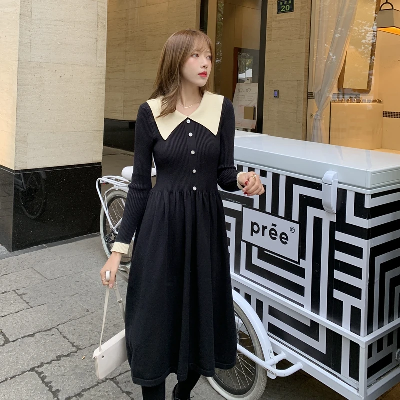 Make new winter han edition dress color long sleeve accept waist knitted dress
Make new winter han edition dress color long sleeve accept waist knitted dress
