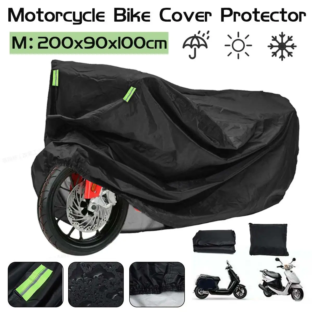 200x90x100cm Motorcycle Cover Waterproof Motorbike Cover Dust-proof Snow-proof Anti-UV Bicycle Cover Protection 
200x90x100cm Motorcycle Cover Waterproof Motorbike Cover Dust-proof Snow-proof Anti-UV Bicycle Cover Protection