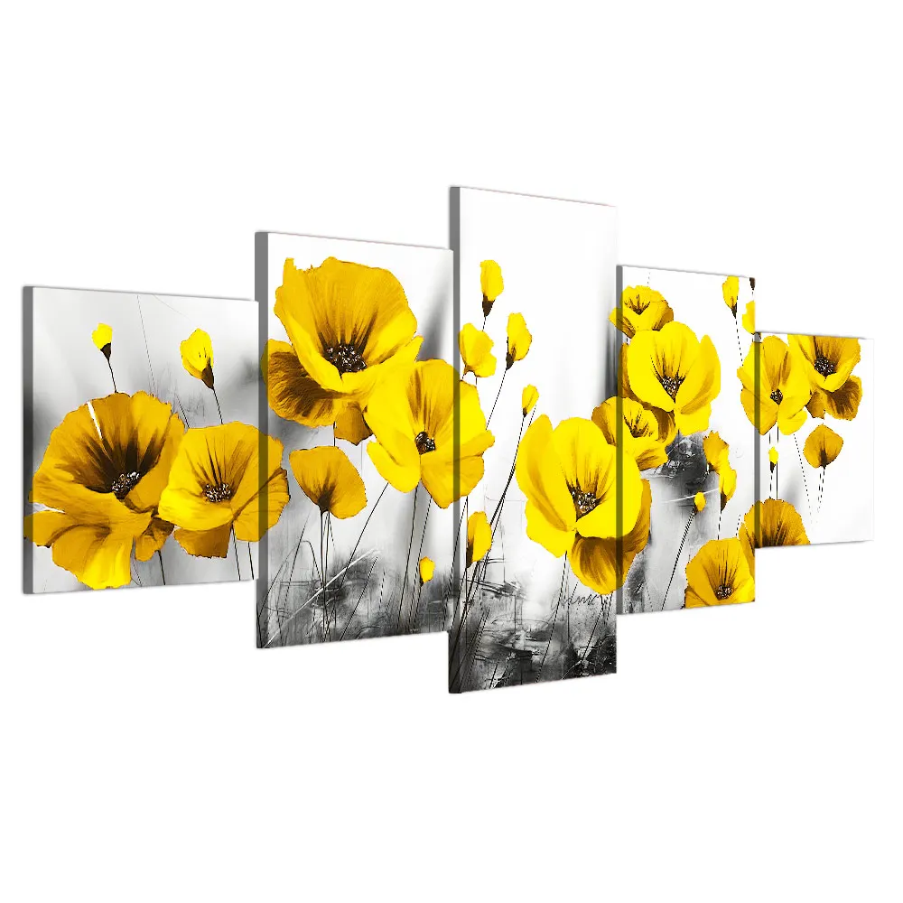 5 pieces canvas painting Black and white yellow flowe art canvas posters art Painting for living room home decoration framework
5 pieces canvas painting Black and white yellow flowe art canvas posters art Painting for living room home decoration framework