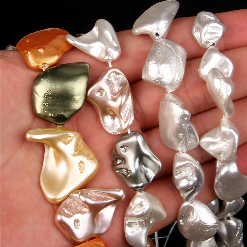 Imitation Pearl Beads Irregular Large Freshwater Shell Pearl Loose Beads For Jewelry Making Bracelet Necklace DIY 14" Strand
Imitation Pearl Beads Irregular Large Freshwater Shell Pearl Loose Beads For Jewelry Making Bracelet Necklace DIY 14" Strand