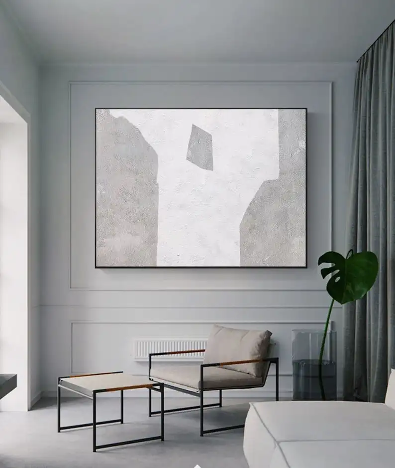 Abstract painting original minimalist canvas painting gray and white art modern white canvas painting gray art living room wall
Abstract painting original minimalist canvas painting gray and white art modern white canvas painting gray art living room wall