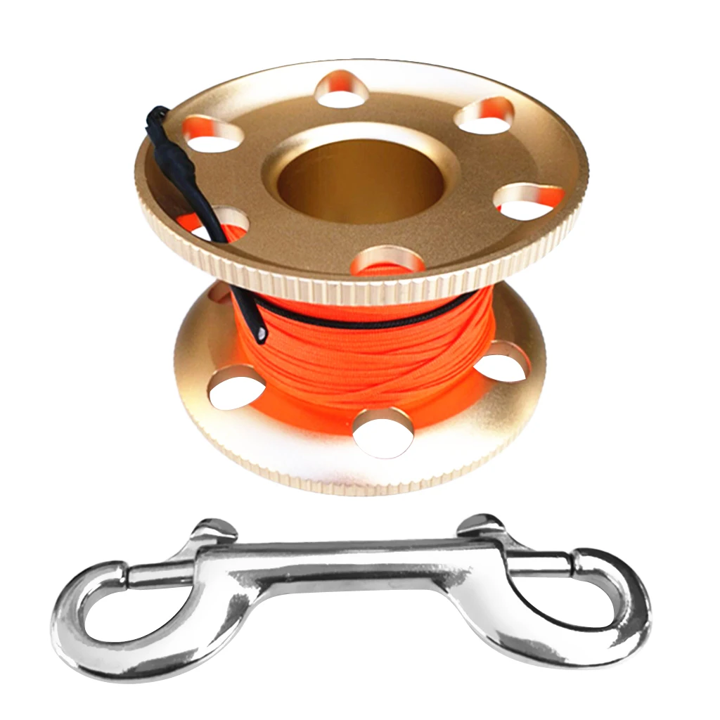 Scuba Diving Aluminum Alloy Finger Spool Guide Line Reel + 30m High Visibility Line & 10cm Stainless Steel Double End Bolt Snap
Scuba Diving Aluminum Alloy Finger Spool Guide Line Reel + 30m High Visibility Line & 10cm Stainless Steel Double End Bolt Snap