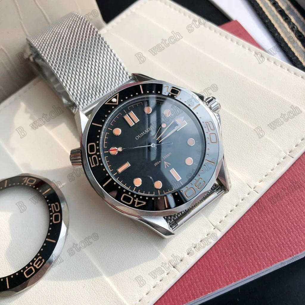 42mm Men's Automatic Mechanical Watch Ceramic Bezel Waterproof Stainless Steel Stainless steel 007 Watch
42mm Men's Automatic Mechanical Watch Ceramic Bezel Waterproof Stainless Steel Stainless steel 007 Watch