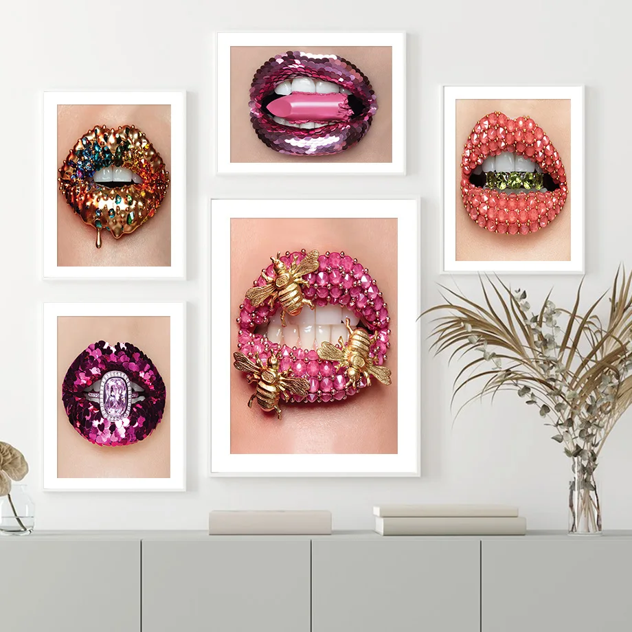 Ruby Diamond Gold Lipstick Sexy Hot Lips Wall Art Canvas Painting Nordic Posters And Prints Wall Pictures For Living Room Decor
Ruby Diamond Gold Lipstick Sexy Hot Lips Wall Art Canvas Painting Nordic Posters And Prints Wall Pictures For Living Room Decor