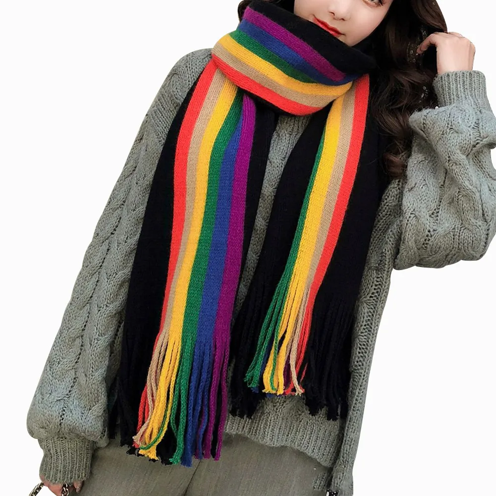 Warm Rainbow Women Girl Scarves Shawl Wraps Tassel Long Knitted Scarf Gift Multifunction Scarf LXH
Warm Rainbow Women Girl Scarves Shawl Wraps Tassel Long Knitted Scarf Gift Multifunction Scarf LXH