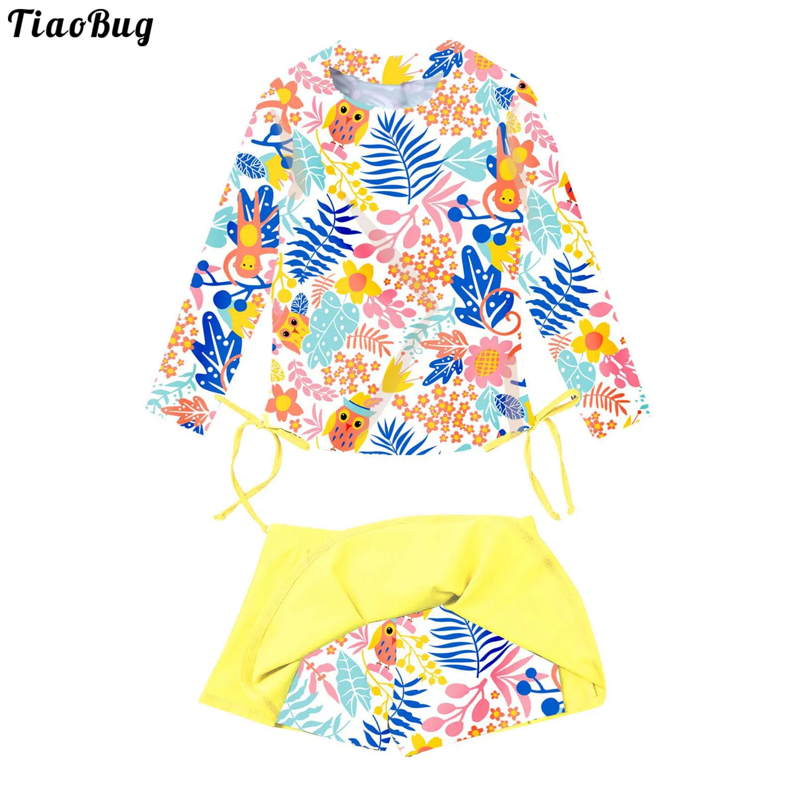 TiaoBug Summer Kid Girls 2Pcs Bikini Sets Swimming Bathing Suit Long Sleeve Flower Printed Tops With Skirt Style Shorts Swimwear
TiaoBug Summer Kid Girls 2Pcs Bikini Sets Swimming Bathing Suit Long Sleeve Flower Printed Tops With Skirt Style Shorts Swimwear