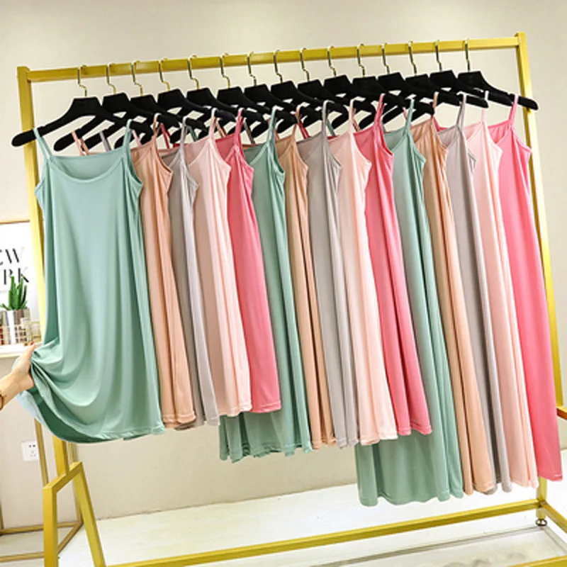 2022 Plus Size Modal Dress Women Summer Stretchy Loose Soft Spaghetti Strap 80 To 90 To 110cm Long Under Ladies Casual Dresses
2022 Plus Size Modal Dress Women Summer Stretchy Loose Soft Spaghetti Strap 80 To 90 To 110cm Long Under Ladies Casual Dresses
