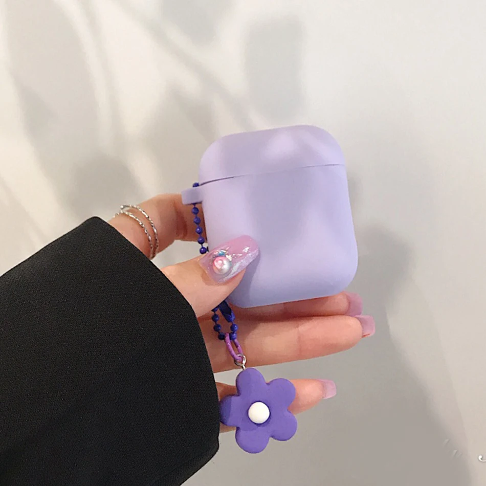 For AirPods 1/2 Case for Air Pods Pro Case Purple Flower Pendant with keychain Silicone Earphone Cover airpods case
For AirPods 1/2 Case for Air Pods Pro Case Purple Flower Pendant with keychain Silicone Earphone Cover airpods case