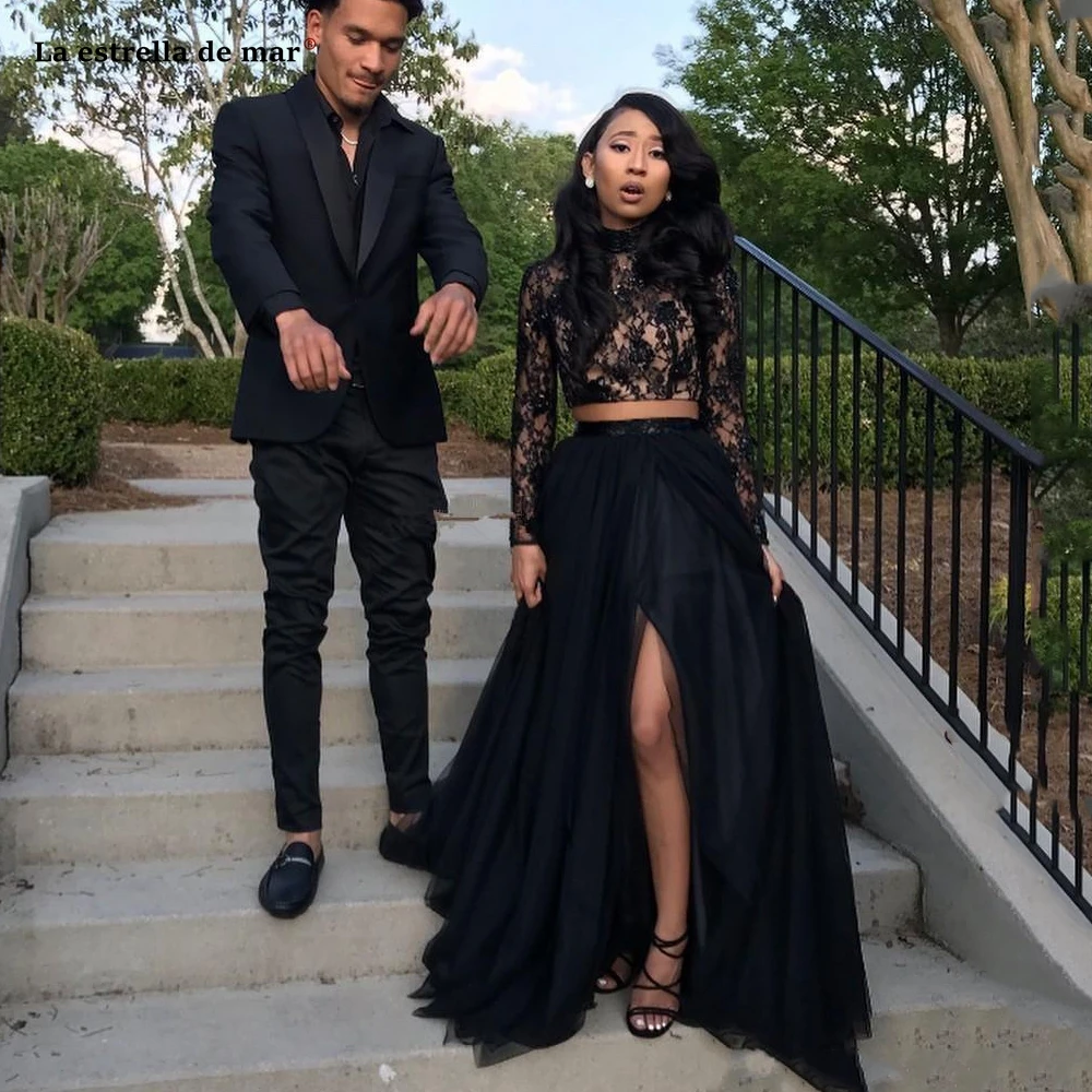 Lace prom dresses high neck long sleeves belly button beach style evening gown African abendkleider custom vestidos de noite
Lace prom dresses high neck long sleeves belly button beach style evening gown African abendkleider custom vestidos de noite