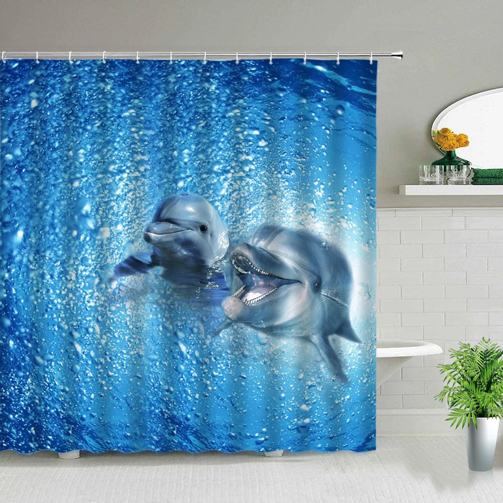 Dolphin Print Waterproof Shower Curtain Set Ocean Animal Landscape Bathroom Decor Polyester Fabric With Hooks Cloth Curtains
Dolphin Print Waterproof Shower Curtain Set Ocean Animal Landscape Bathroom Decor Polyester Fabric With Hooks Cloth Curtains