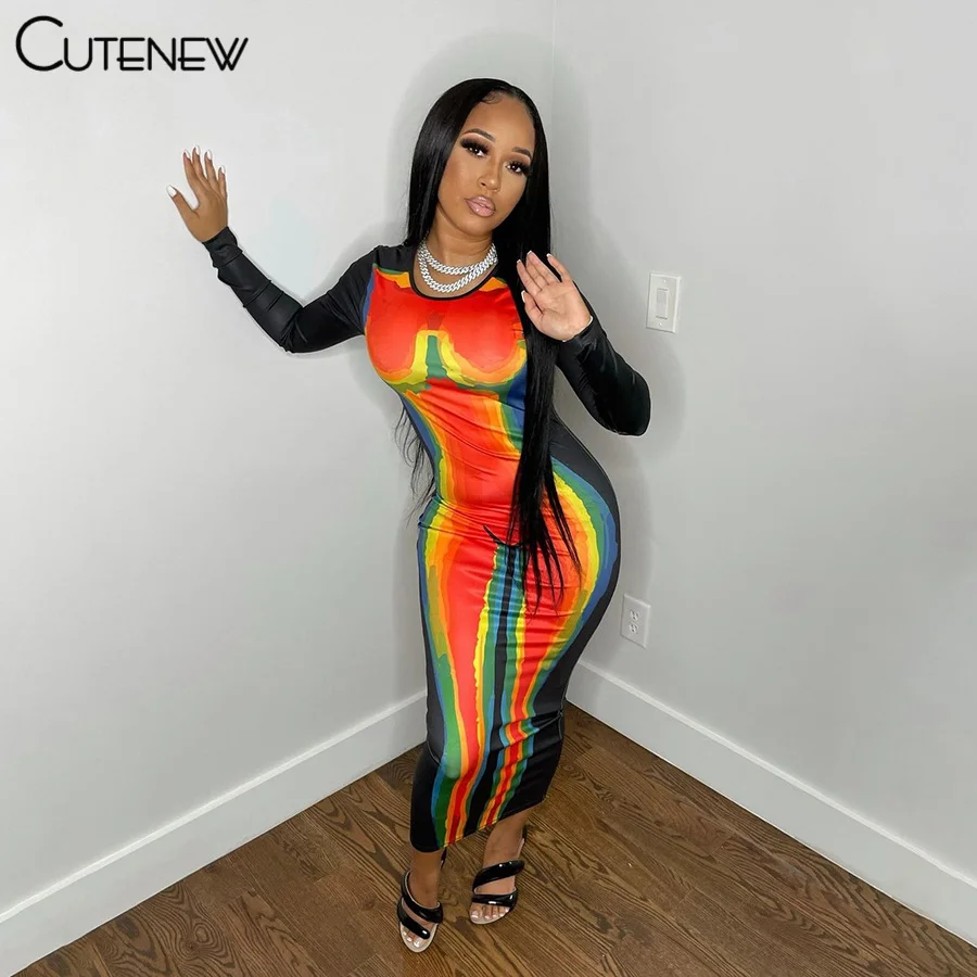Cutenew Y2K Aesthetic Print Long Sleeve O-Neck Bodycon Maxi Dress For Women Hipster Casual Stretchy Body-Shaping Lady Streetwear
Cutenew Y2K Aesthetic Print Long Sleeve O-Neck Bodycon Maxi Dress For Women Hipster Casual Stretchy Body-Shaping Lady Streetwear
