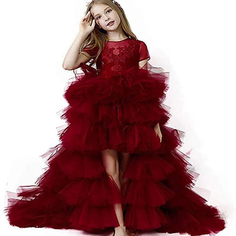 wine Red Birthday Party Flower Girl Dresses Tulle Short sleeve Cascading Dress Little Girl First Holy Communion Pageant Dresses
wine Red Birthday Party Flower Girl Dresses Tulle Short sleeve Cascading Dress Little Girl First Holy Communion Pageant Dresses