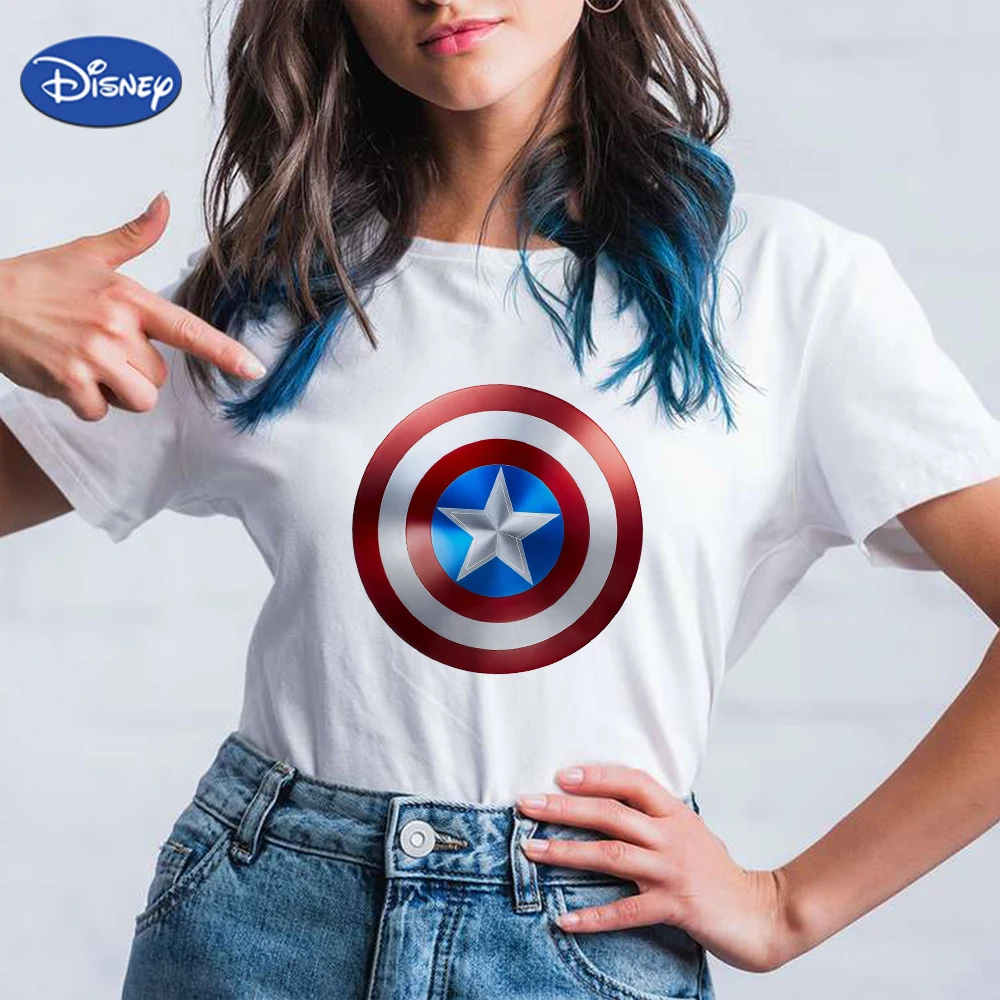 Футболка с капитаном Америка топ Marvel футболка Disney женская одежда Y2K классная