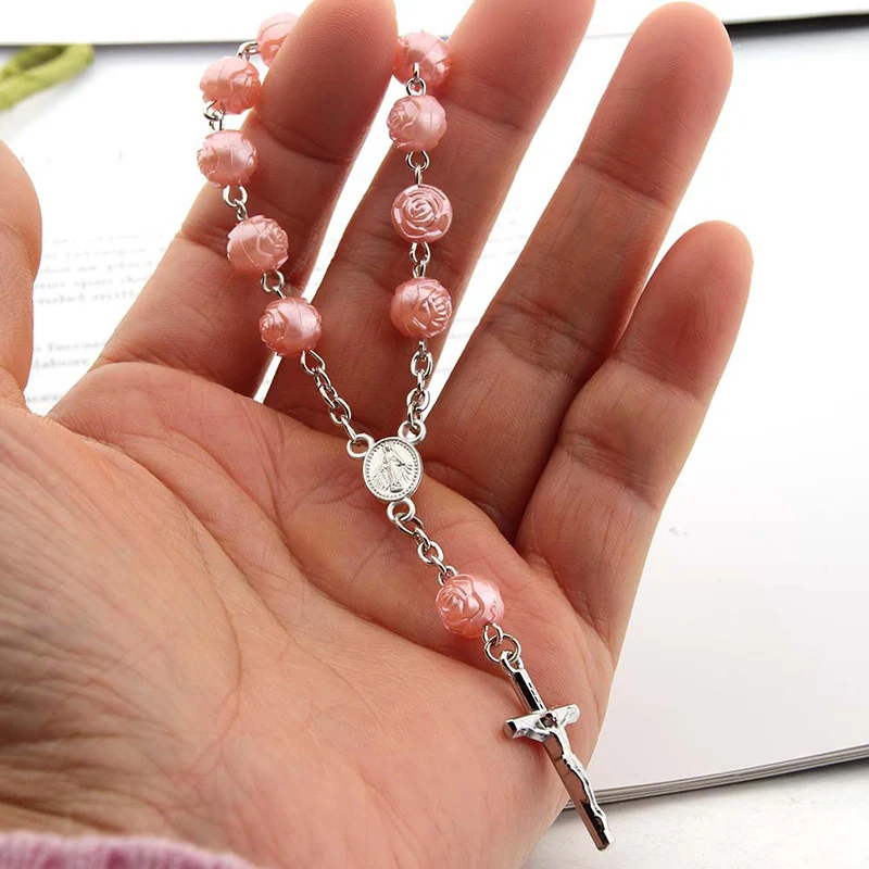 Hot Imitation Pearls Rosary Bracelet Arm Jewelry Jesus Cross Beaded Bracelet For Girls Gift Lace Elegant Religious Ornaments
Hot Imitation Pearls Rosary Bracelet Arm Jewelry Jesus Cross Beaded Bracelet For Girls Gift Lace Elegant Religious Ornaments