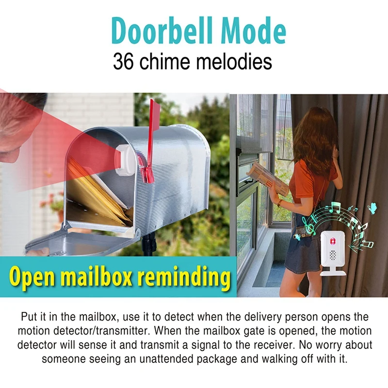 Waterproof PIR Motion Sensor Detector Alarm Chime,for Shop,Office,Outdoor&Home Front Door Welcome Doorbell
Waterproof PIR Motion Sensor Detector Alarm Chime,for Shop,Office,Outdoor&Home Front Door Welcome Doorbell