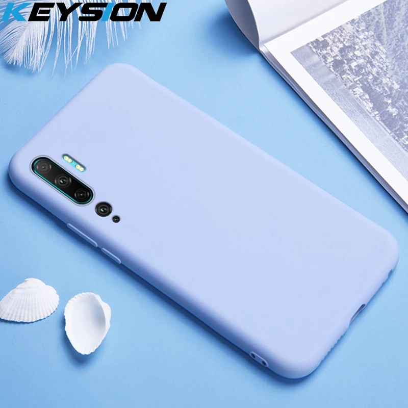 Чехол KEYSION из жидкого силикона для Xiaomi Mi Note 10 Pro CC9 Противоударная задняя крышка