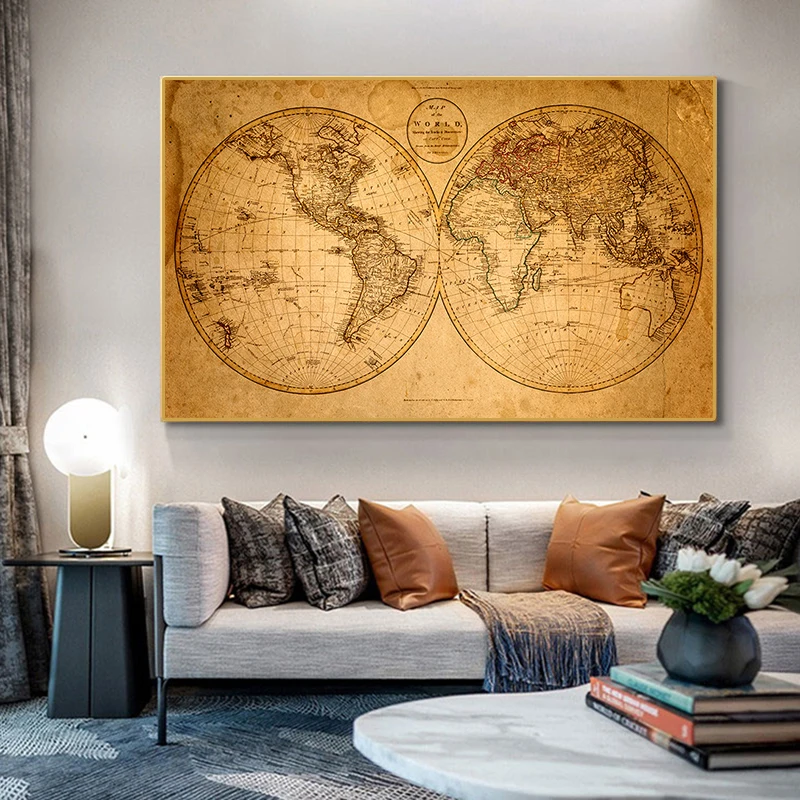 A Map Of The World Retro Old Pictures Canvas Painting Poster And Prints Wall Art For Living Room Prints Home Wall Decoration
A Map Of The World Retro Old Pictures Canvas Painting Poster And Prints Wall Art For Living Room Prints Home Wall Decoration