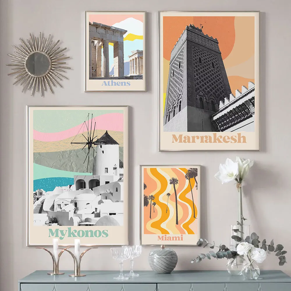 Athens Mykonos Marrakesh City Landscape Poster Abstract Canvas Painting Retro Art Print Nordic Wall Picture For Living Room Deco
Athens Mykonos Marrakesh City Landscape Poster Abstract Canvas Painting Retro Art Print Nordic Wall Picture For Living Room Deco