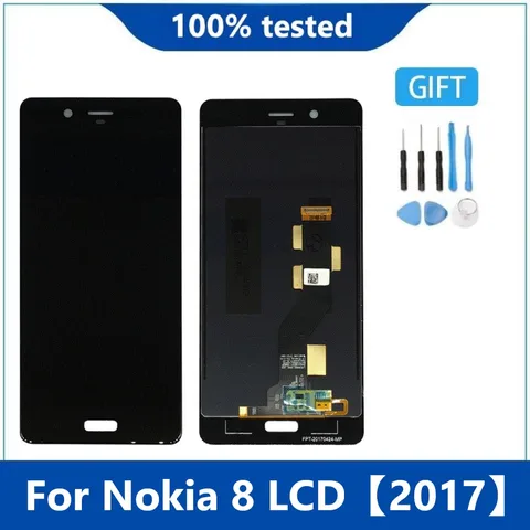 Оригинальный ЖК-дисплей 100%, протестированный для Nokia 8 N8, ЖК-дисплей с сенсорным экраном, дигитайзер в сборе для Nokia8 TA-1004, TA-1012, TA-1052