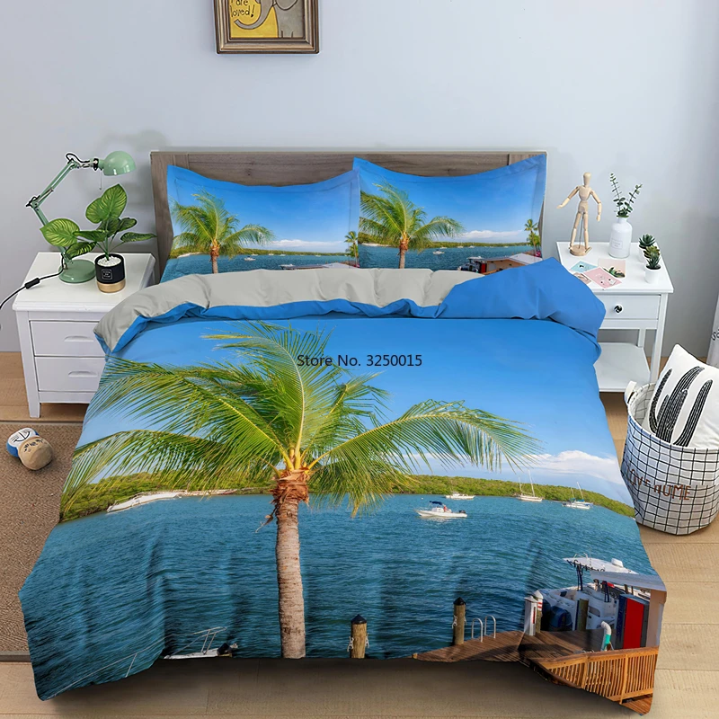 Home Textiles 3D Palm Tree Over Sea and Blue Sky Duvet Cover Landscape Bedding Sets Full Queen King Size Bedclothes
Home Textiles 3D Palm Tree Over Sea and Blue Sky Duvet Cover Landscape Bedding Sets Full Queen King Size Bedclothes