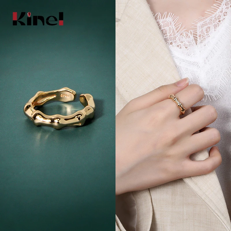 Kinel Sterling Silver 925 Woman Jewelry Rings Korean Fashion Irregular Concave Convex 18K Gold Ring Fine bijoux
Kinel Sterling Silver 925 Woman Jewelry Rings Korean Fashion Irregular Concave Convex 18K Gold Ring Fine bijoux