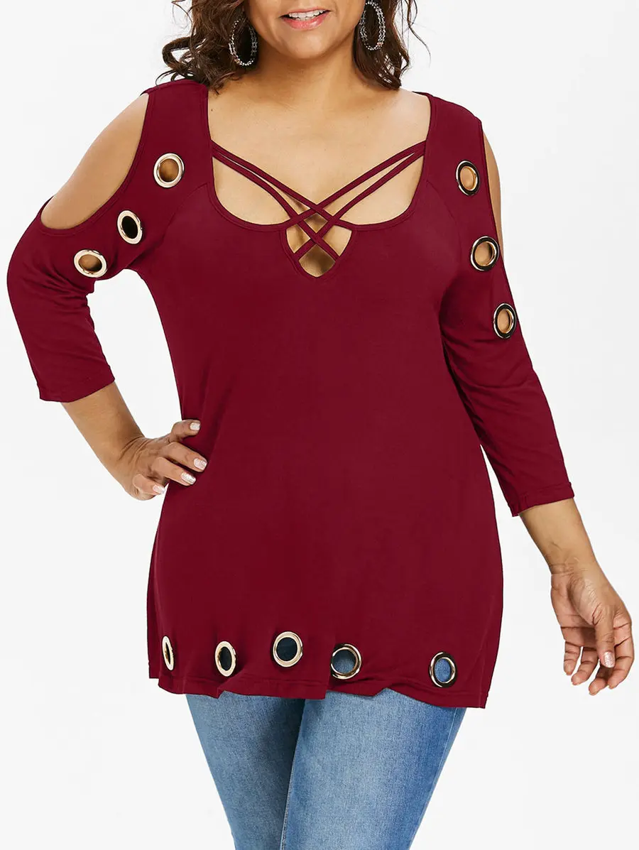 Big Plus Size XL-5XL Cross Bandage WOMENS Fashion Summer Casual T shirts TOPS 2020
Big Plus Size XL-5XL Cross Bandage WOMENS Fashion Summer Casual T shirts TOPS 2020