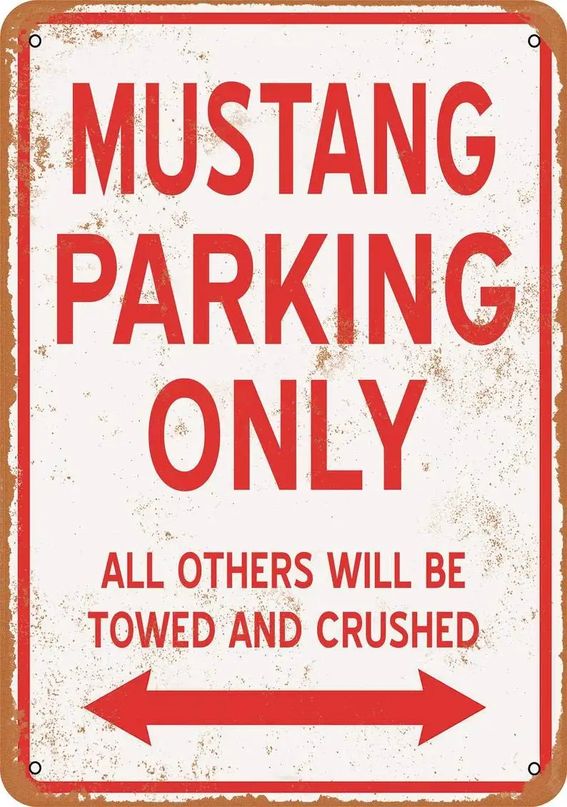 Mustang Parking ONLY Vintage Look Metal Sign for Home Coffee Wall Decor 8x12 Inch
Mustang Parking ONLY Vintage Look Metal Sign for Home Coffee Wall Decor 8x12 Inch