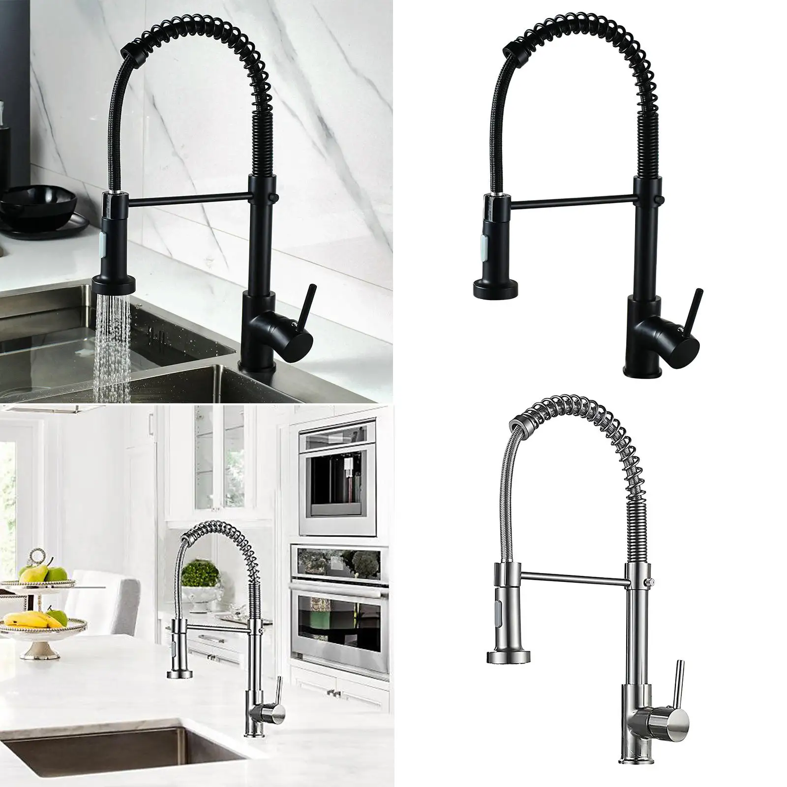 Kitchen Faucet with Pull Down Sprayer Brushed High Arc Single Handle Kitchen Sink Faucet with Deck Plate Modern Kitchen Faucets
Kitchen Faucet with Pull Down Sprayer Brushed High Arc Single Handle Kitchen Sink Faucet with Deck Plate Modern Kitchen Faucets
