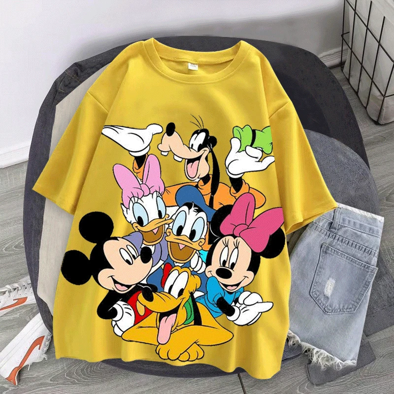 Футболка женская в стиле Харадзюку Disney Микки Минни Дональд мультяшная утка Милая