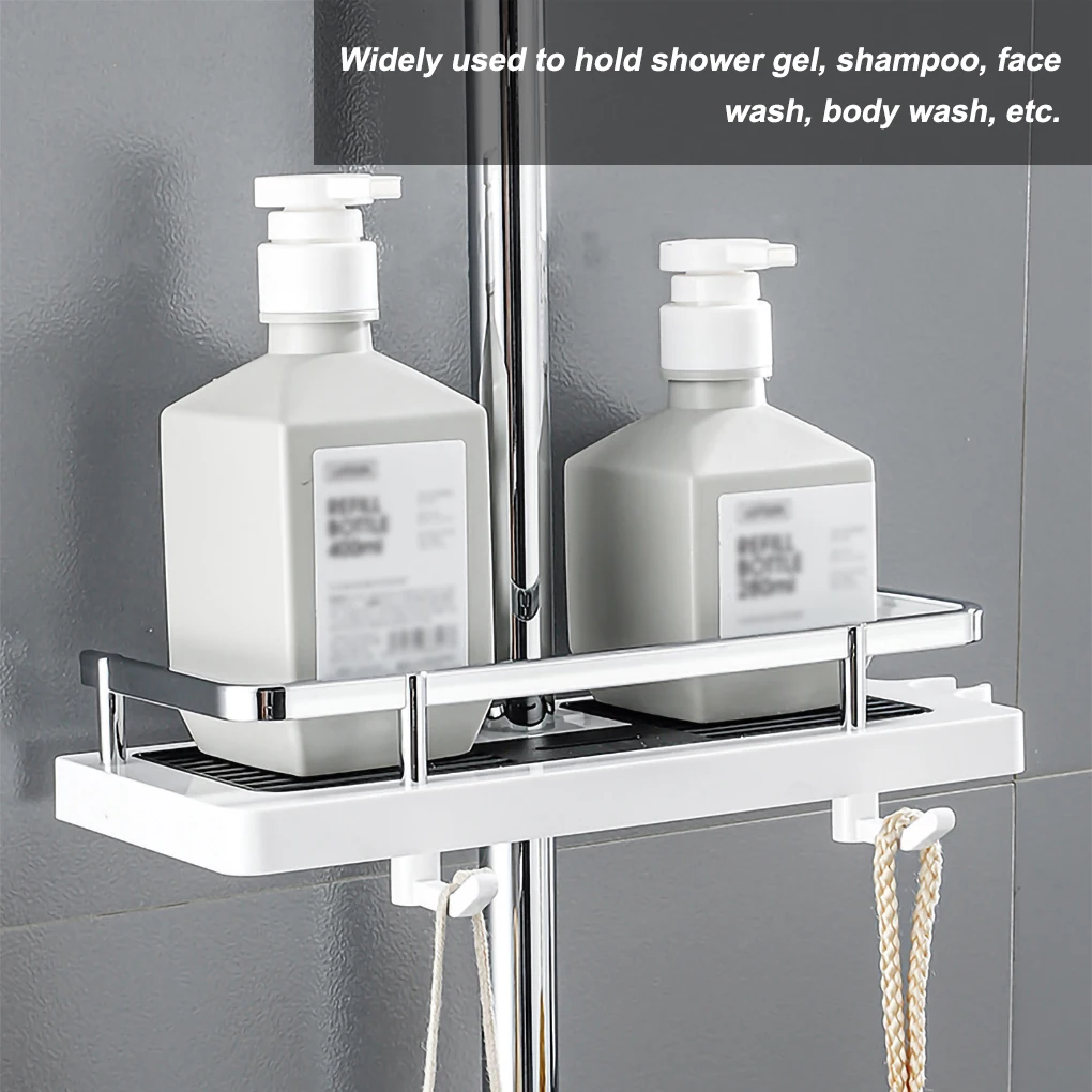 Shower Bottles Rack Storage Non-Slip Drilling Free Shelf With Hanging Hook Holder Basket Organizer Bathroom Accessories Plastic
Shower Bottles Rack Storage Non-Slip Drilling Free Shelf With Hanging Hook Holder Basket Organizer Bathroom Accessories Plastic
