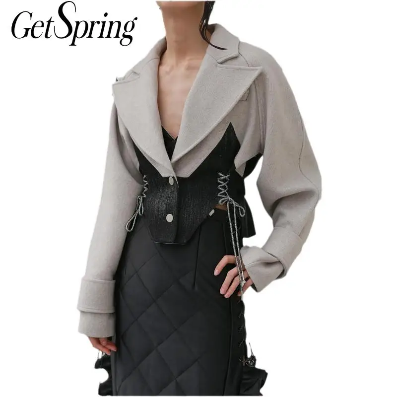 Getspring Женское шерстяное пальто, винтажное шерстяное пальто, женское асимметричное короткое зимнее пальто в стиле пэчворк, Женское пальто, н...
Getspring Женское шерстяное пальто, винтажное шерстяное пальто, женское асимметричное короткое зимнее пальто в стиле пэчворк, Женское пальто, н...