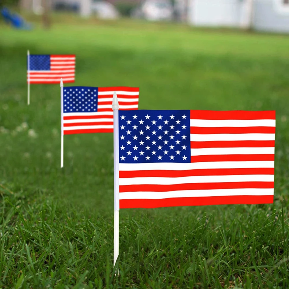 10pcs American National Day Flag American Flag With Pole Sleeve Stars Stripes Banner 4th of July Memorial Day Home Decoration
10pcs American National Day Flag American Flag With Pole Sleeve Stars Stripes Banner 4th of July Memorial Day Home Decoration