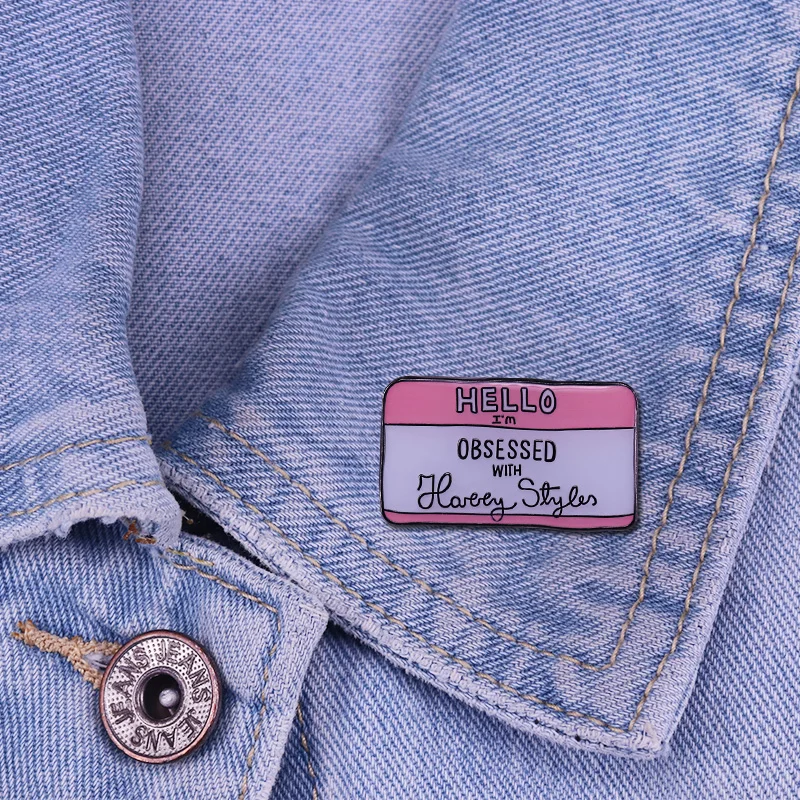 Hello I'm Obsessed with Harry Styles Novelty Letter Enamel Pin Lapel Pins Brooch Badge Souvenirs and Gifts for Friends 2020
Hello I'm Obsessed with Harry Styles Novelty Letter Enamel Pin Lapel Pins Brooch Badge Souvenirs and Gifts for Friends 2020