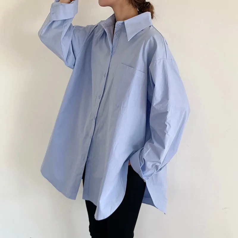 College Style Loose BF Style Student Long Sleeve Shirt Women's Spring Clothes 2021 New Simple Fashion Mid-Length Shirt Fashion
College Style Loose BF Style Student Long Sleeve Shirt Women's Spring Clothes 2021 New Simple Fashion Mid-Length Shirt Fashion