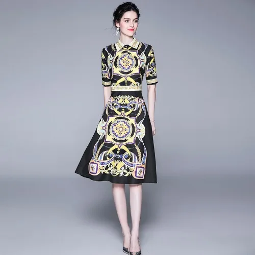Spring Summer Fashion Runway Long Sleeve Dress Women Elegant Party Rose Floral Print Casual Office Ladies Dress Vestidos Verano
Spring Summer Fashion Runway Long Sleeve Dress Women Elegant Party Rose Floral Print Casual Office Ladies Dress Vestidos Verano