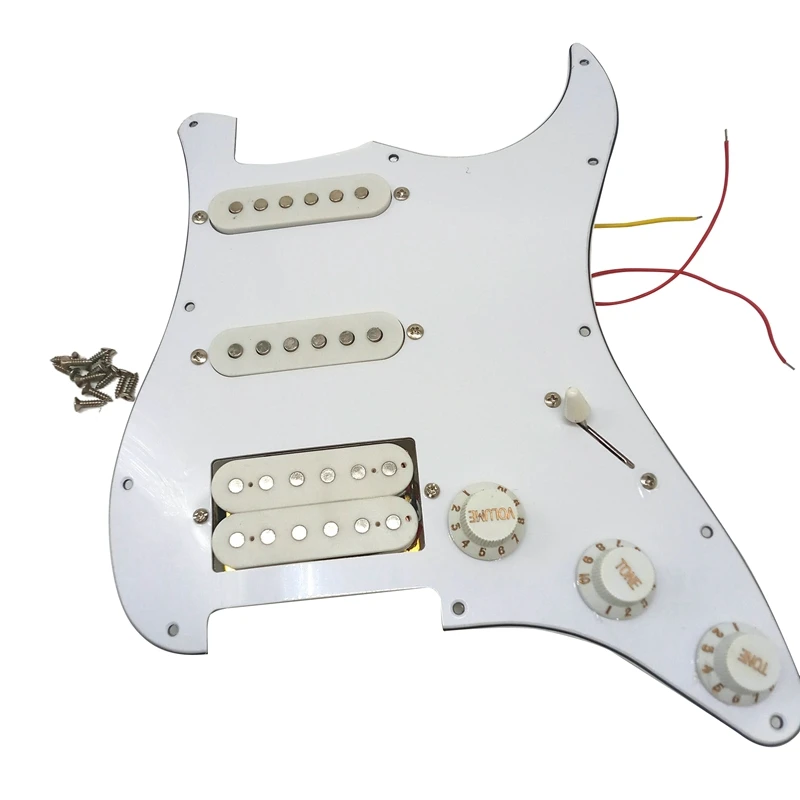 Electric Guitar Pickguard Pickups Loaded Prewired Scratchplate Assembly 11 Hole SSH White 
Electric Guitar Pickguard Pickups Loaded Prewired Scratchplate Assembly 11 Hole SSH White
