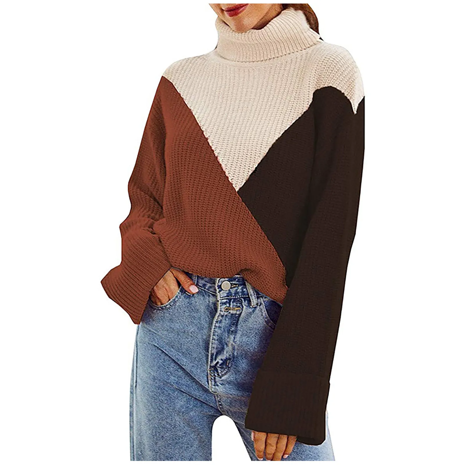 SAGACE Clothes Women Sweater Autumn Winter oversize Turtleneck Stitching Long-sleeved Knitted Sweater Tops 2020
SAGACE Clothes Women Sweater Autumn Winter oversize Turtleneck Stitching Long-sleeved Knitted Sweater Tops 2020