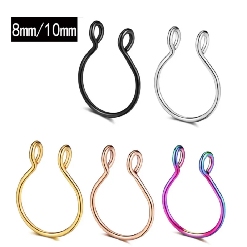 1Pc Stainless Steel Fake Nose Ring Hoop Septum Rings Fake Piercing Nose Ring for Women Fake Piercing Body Jewelry Accessories
1Pc Stainless Steel Fake Nose Ring Hoop Septum Rings Fake Piercing Nose Ring for Women Fake Piercing Body Jewelry Accessories