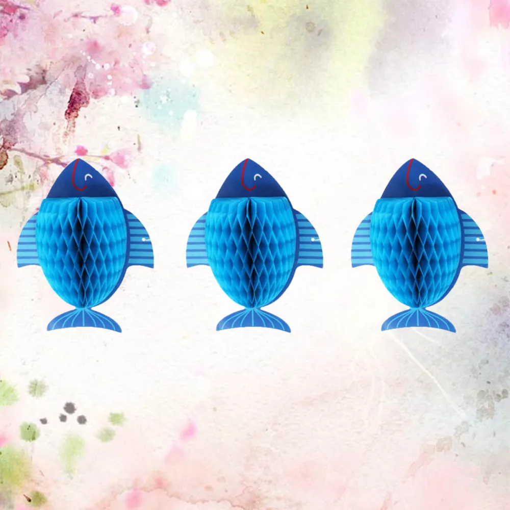 3Pcs Creative 3D Fish Shaped Paper Honeycomb Balls Exquisite Decorative Paper Flower Balls Party Supplies (Blue)
3Pcs Creative 3D Fish Shaped Paper Honeycomb Balls Exquisite Decorative Paper Flower Balls Party Supplies (Blue)