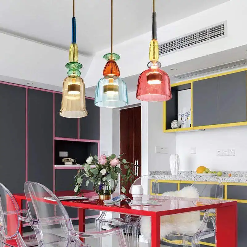 Retro Nordic Restaurant Color Glass Pendant Lights Bar Bedroom Creative Lamps Kitchen Hanging Lamps Dining Room Lights Fixtures 
Retro Nordic Restaurant Color Glass Pendant Lights Bar Bedroom Creative Lamps Kitchen Hanging Lamps Dining Room Lights Fixtures