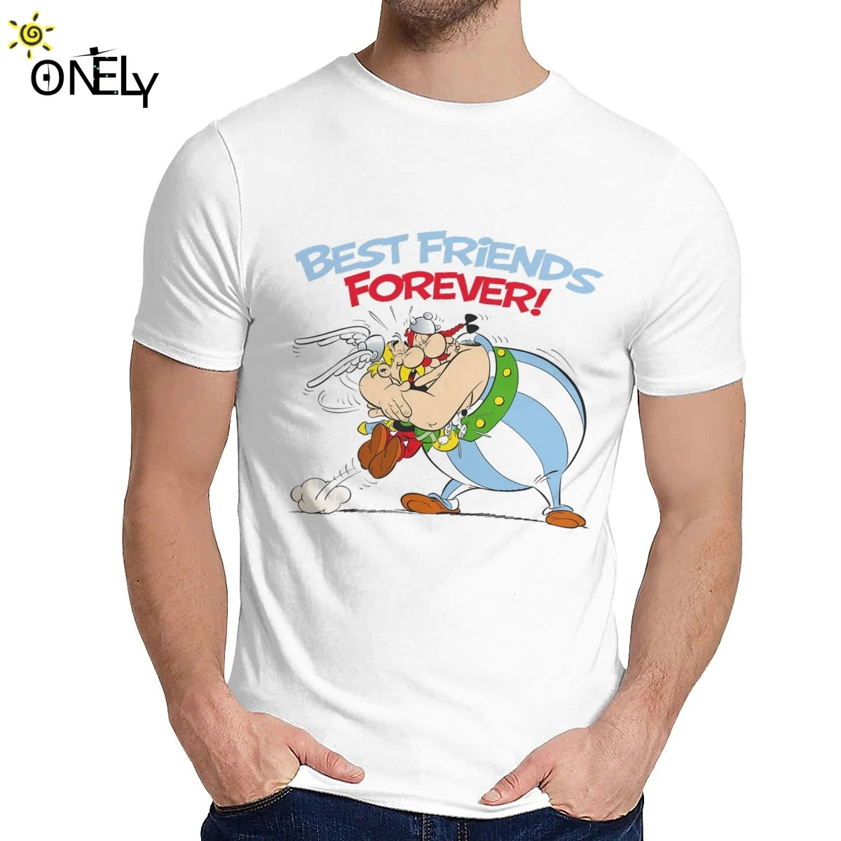 Мужская футболка Best Friends Forever Астерикс и Обеликс хлопок высокого качества