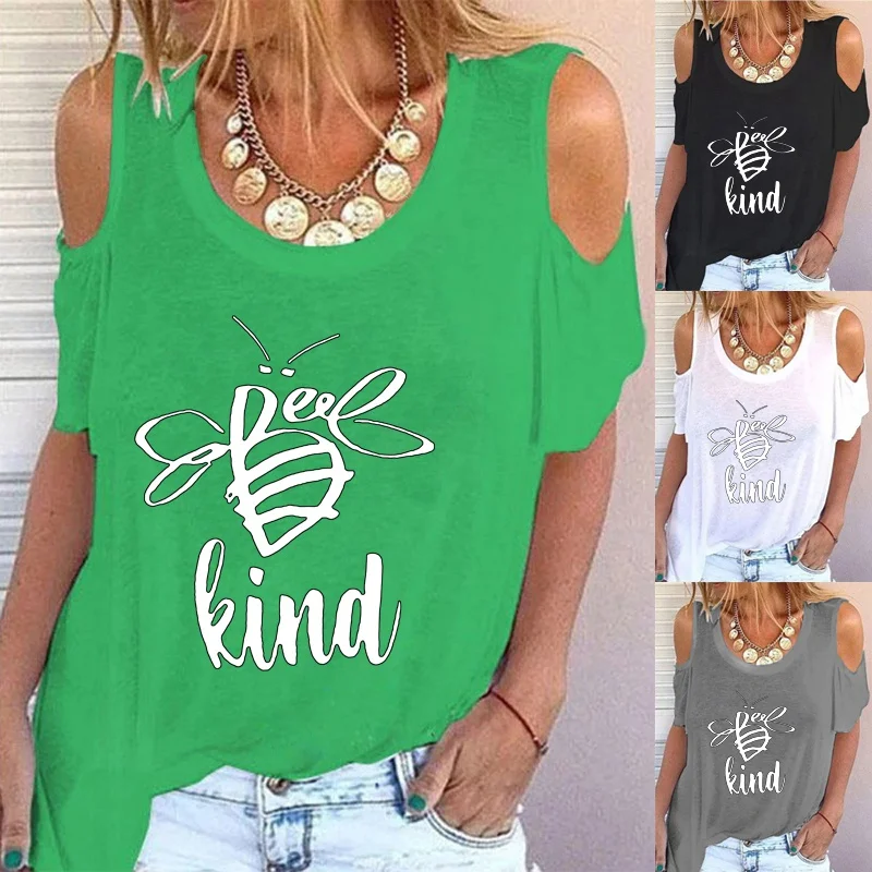 New Women Summer Fashion Casual Bee Printed Loose Off Shoulder T-shirts Round Neck Plus Size Short Sleeve Blouse Tops S-5XL
New Women Summer Fashion Casual Bee Printed Loose Off Shoulder T-shirts Round Neck Plus Size Short Sleeve Blouse Tops S-5XL