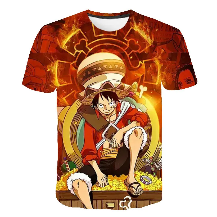 Новинка 2021 модная детская футболка Luffy с Аниме One Piece для мальчиков и девочек