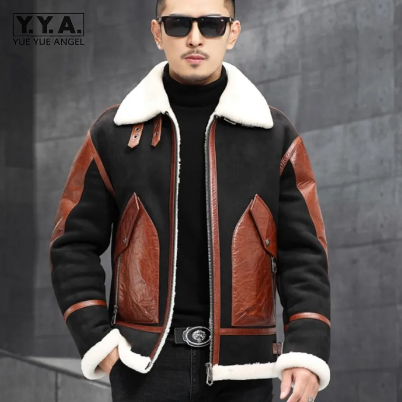 Mens Genuine Leather Shearling Coat Winter Thick Eco Real Fur Sheepskin Motorcycle Jacket Fashion Men Outerwear Streetwear 2022
Mens Genuine Leather Shearling Coat Winter Thick Eco Real Fur Sheepskin Motorcycle Jacket Fashion Men Outerwear Streetwear 2022