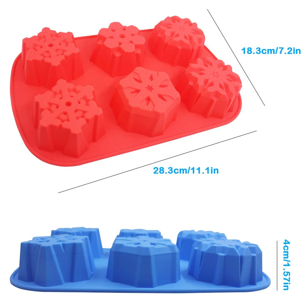 Food Grade Silicone Baking Molds 6 Slots Snowflake Shape Candy Chocolate Cake Making Non-stick Mold
Food Grade Silicone Baking Molds 6 Slots Snowflake Shape Candy Chocolate Cake Making Non-stick Mold