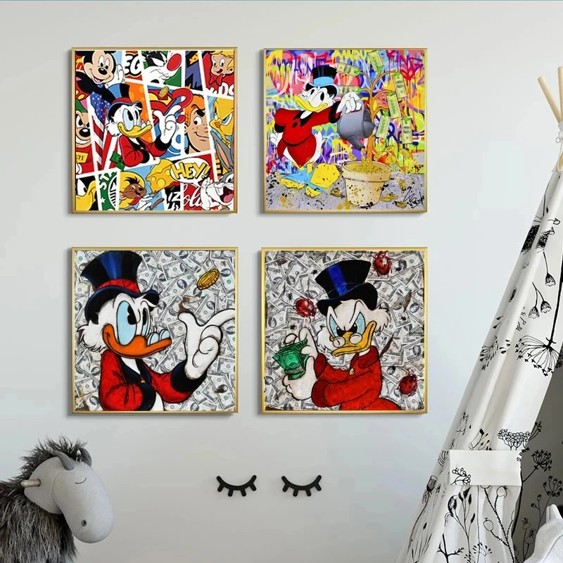 Disney Rich Donald Duck Poster Canvas Painting Graffiti Art Character Cuadros Prints Wall Art Picture for Kids Living Room Decor
Disney Rich Donald Duck Poster Canvas Painting Graffiti Art Character Cuadros Prints Wall Art Picture for Kids Living Room Decor