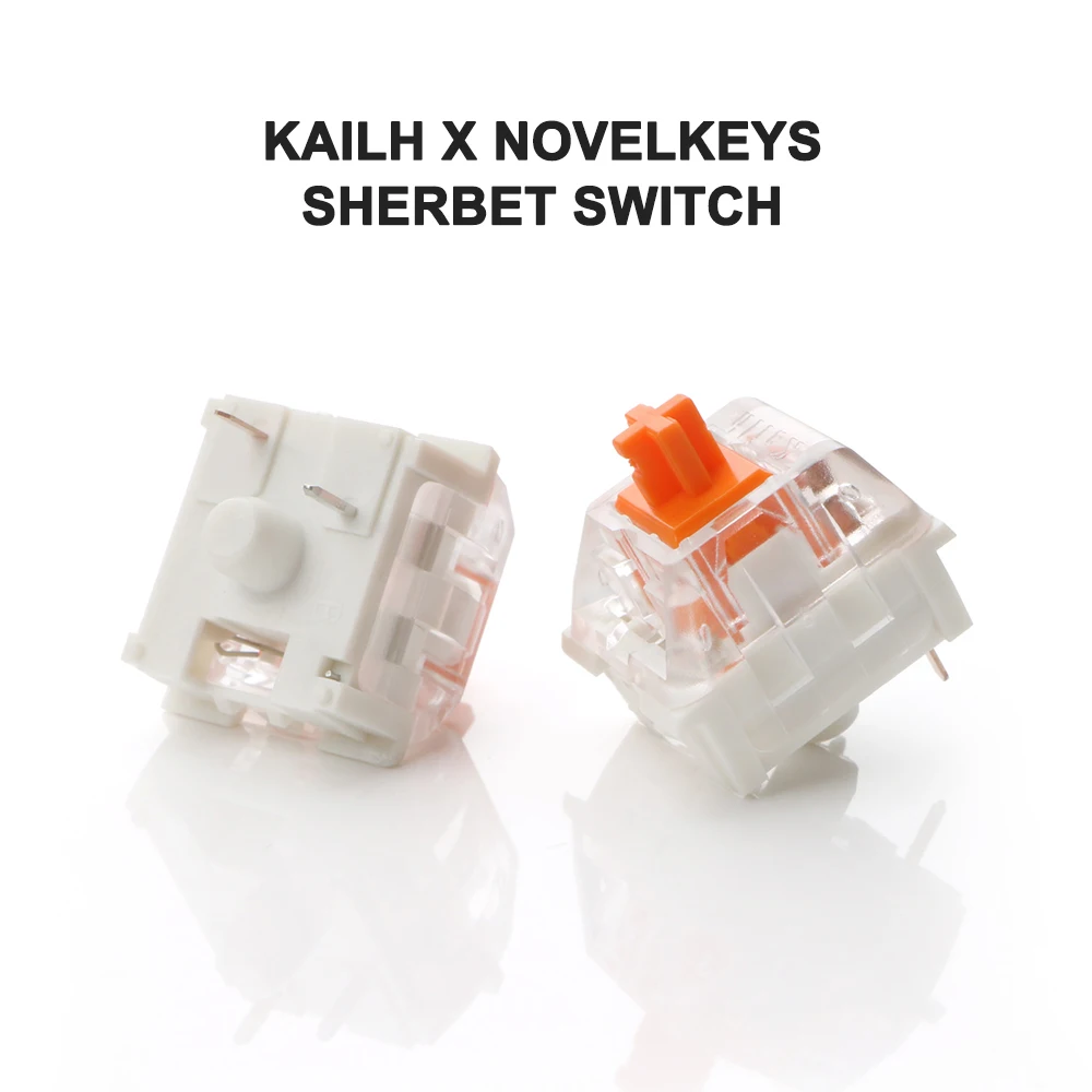NovelKeys x Kailh Sherbet Switch for Mechanical Keyboard Tactile Axis 3pin RGB SMD Clickbar Orange 45g force Customize DIY Game 
NovelKeys x Kailh Sherbet Switch for Mechanical Keyboard Tactile Axis 3pin RGB SMD Clickbar Orange 45g force Customize DIY Game