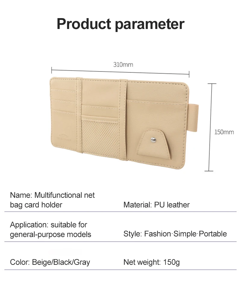 Car Multi-function Sun Visor Clip Glasses Storage Clip Driver's License Storage Bag Car Interior Tools Car Accessories 31*15cm
Car Multi-function Sun Visor Clip Glasses Storage Clip Driver's License Storage Bag Car Interior Tools Car Accessories 31*15cm